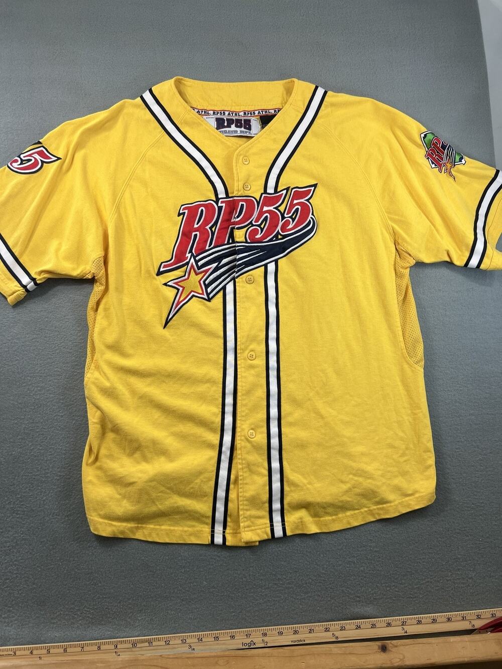 Vintage 1990s Hip Hop Era RP55 Gray Jersey 2XL Embroidered Patchwork
